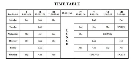 How to Create Time-Table schedule using HTML ? - GeeksforGeeks