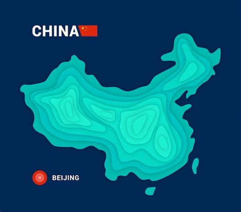 Premium Vector | 3D cartography concept of China map