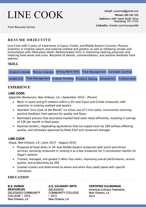 Food Preparer Cover Letter Sample | Mt Home Arts