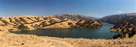 Panoramic view of Lake Del Valle from the northern shore.