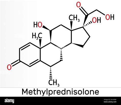 Methylprednisolone molecule. It is synthetic corticosteroid ...