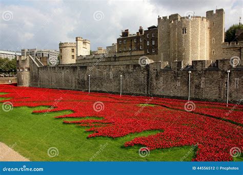 Tower of London Memorial Poppy Display. Editorial Photography - Image ...