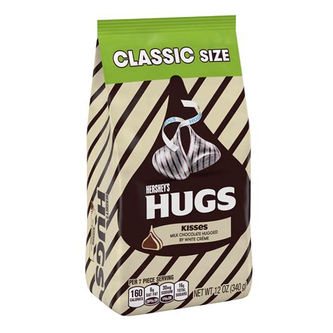 Hershey's Hugs Kisses Milk Chocolate and White Creme Candy, 12 Oz. - Walmart.com