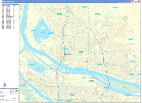 Wall Maps of Vancouver Washington - marketmaps.com