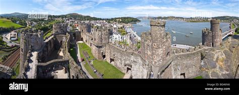 Conwy castle aerial hi-res stock photography and images - Alamy