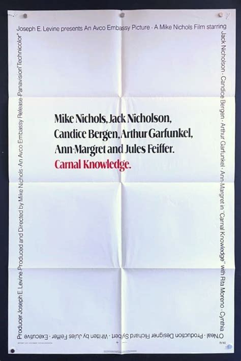 Carnal Knowledge (1971) – Original One Sheet Movie Poster - Hollywood ...