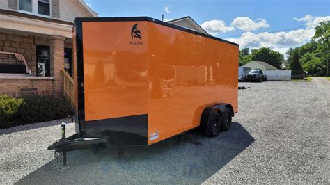 2021 Spartan Cargo 7X16TA Enclosed Cargo Trailer ORANGE/BLACK | Near Me