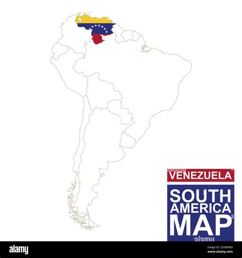 South America contoured map with highlighted Venezuela. Venezuela map ...