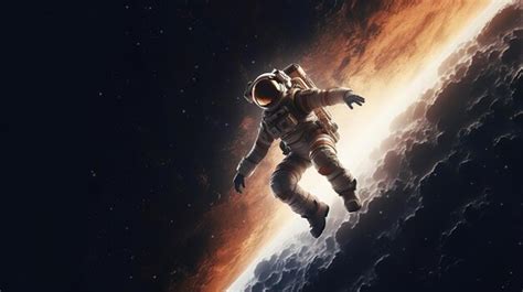 Premium AI Image | Astronaut doing space walk Mars exploration