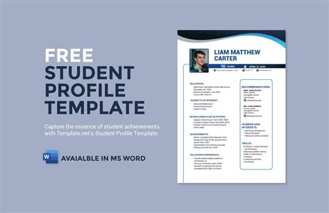 Student Profile Template in Word - Download | Template.net