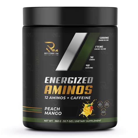 Energized Aminos- 12 Aminos + Caffeine (Peach Mango) - Restore 24 Nutrition