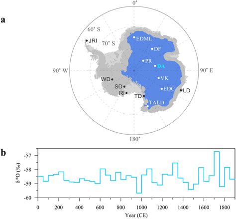 Study area and the new climate record provided by this study. (a) Map ...