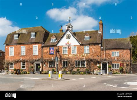 The Hinds Head pub in Aldermaston village in Berkshire, UK Stock Photo - Alamy