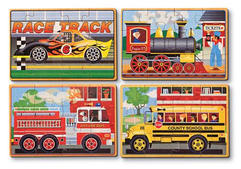 Vehicle Puzzles in a Box, 12 Pieces, Melissa and Doug | Puzzle Warehouse