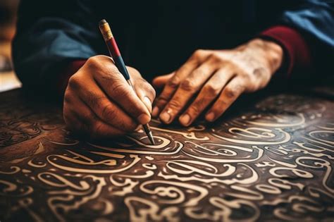 Premium Photo | Arabic and Persian Calligraphy Training with Reed Pen