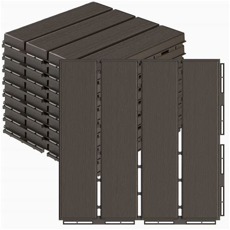 Buy Goovilla Plastic Interlocking Deck Tiles, 9 Pack Patio Deck Tiles, 12"x12" Waterproof ...