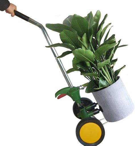 VIMOA Potted Plant Mover Dolly Green with Rubber Flat Free Round Wheels ...