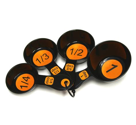 Wholesale 4-Piece Orange Large Print Plastic Measuring Cup Set