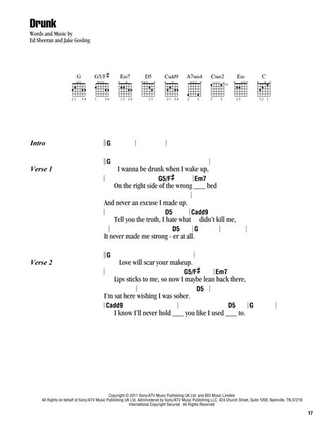 Drunk by Ed Sheeran - Guitar Chords/Lyrics - Guitar Instructor