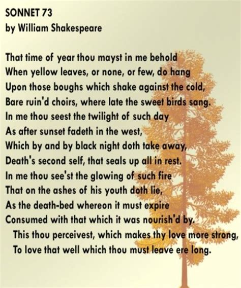 a poem written in the language of shakespeare's sonnet 73 by william ...