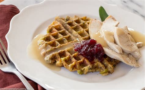 Thanksgiving Leftovers: Stuffing Waffles with Turkey & Gravy – Homemade Italian Cooking