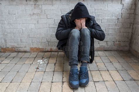 Addict and Drugs in an Abandoned House. International Drug Abuse Day ...