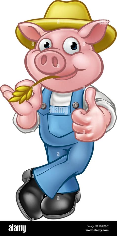 Farmer Pig Cartoon Character Stock Vector Image & Art - Alamy