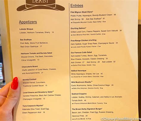 First Look at the Revamped Hollywood Brown Derby Menu in Disney World! - Disney by Mark