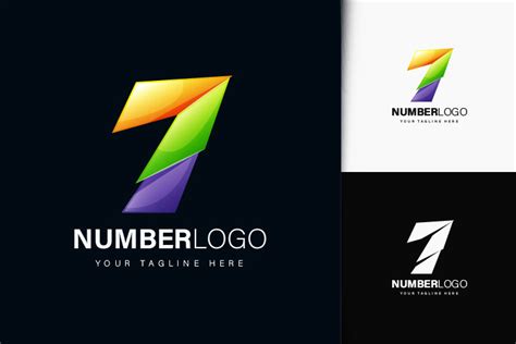 Number 7 Logo Design with Gradient Graphic by aglonemadesign · Creative Fabrica