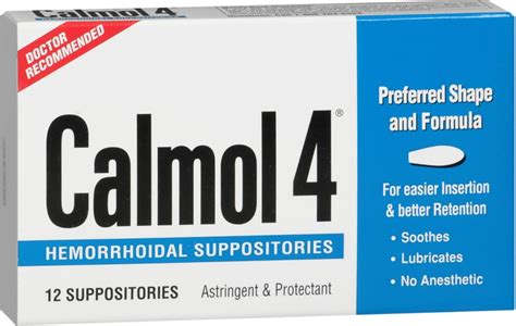 Calmol-4 Calmol 4 Hemorrhoidal Suppositories 12 Each - Walmart.com