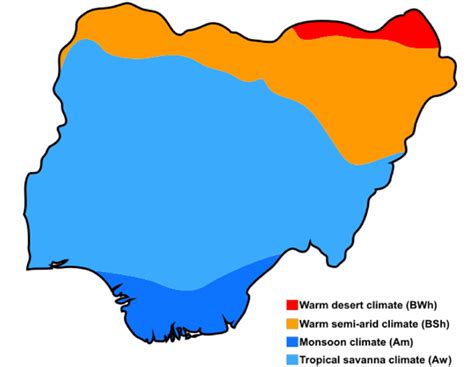 Köppen climate classification of Nigeria [41]. | Download Scientific ...