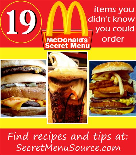 McDonald's Secret Menu - Learn How to Order Here! | Secret Menu Source | Secret menu, Mcdonalds ...