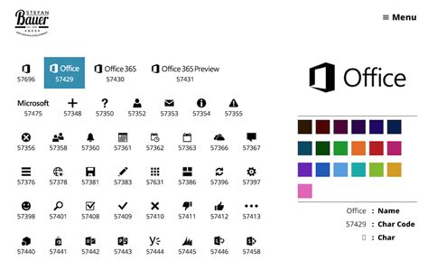 Office 365 Icon font documentation