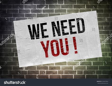 We Need You Poster Concept Stock Illustration 220437964 | Shutterstock