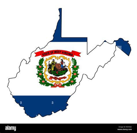 West Virginia State Outline Map and Flag Stock Photo - Alamy