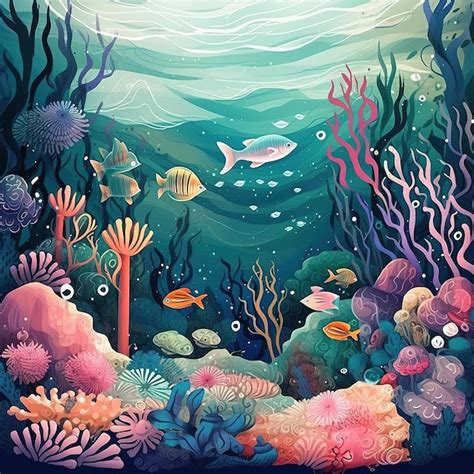 Premium AI Image | Coral reef illustration