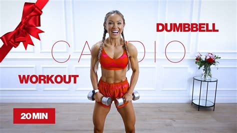 20 Minute SWEATY Dumbbell Cardio Workout - Full Body at Home - Women ...