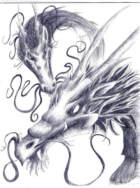 drawings of dragons | dragons pen drawing by luxray insanity traditional art drawings ...