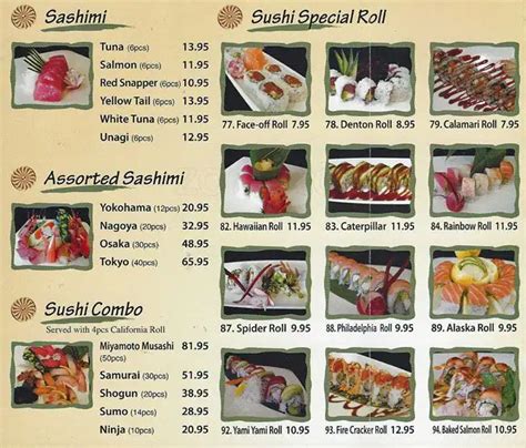 Menu at I Love Sushi restaurant, Denton