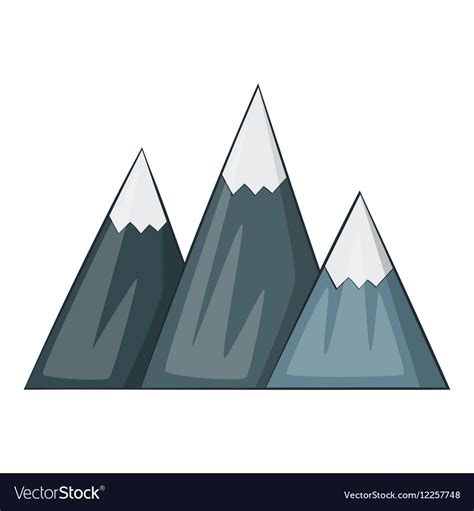 Mountain icon cartoon style Royalty Free Vector Image