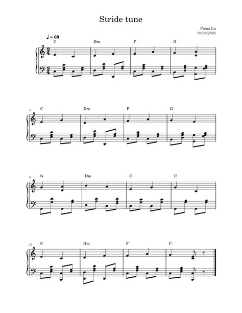 Stride tune Sheet music for Piano (Solo) | Musescore.com