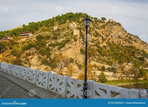 BERAT, ALBANIA: Stone Bridge Over Osum River at Berat. Castle of Berat ...