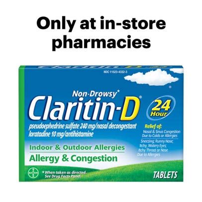 Claritin-D 24 Hour Non Drowsy Allergy Medicine - 15 ct