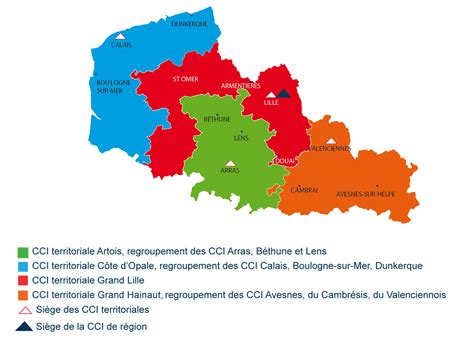 Lille region map - Map of france Lille region (Hauts-de-France - France)