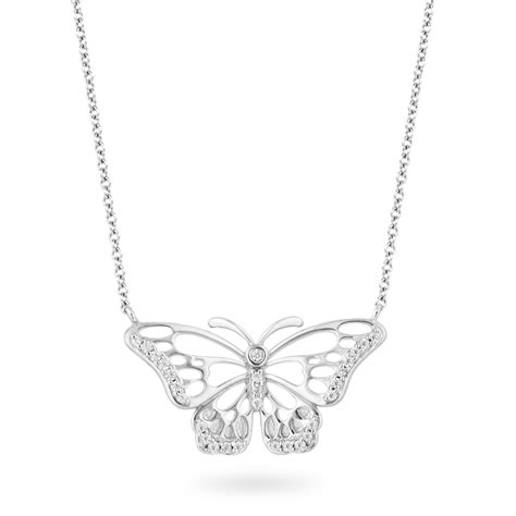 Hallmark Fine Jewelry Butterfly Diamond Necklace in Sterling Silver | Jewelry by Hallmark Fine ...