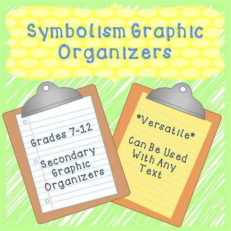 Symbolism Graphic Organizers and Handout High School Edition | Graphic ...