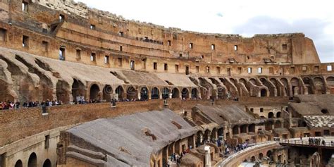 Roman Colosseum Interior, Roma, Italy with Tourist Stock Photo - Image ...