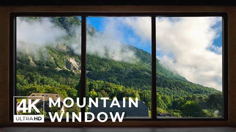 4K Mountain window view - Relaxing, Calming, Ambience - YouTube