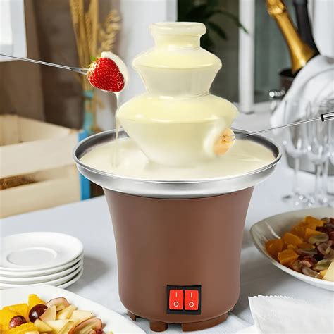 Sanxinyuan Electric Milk Fountain Machine, Cheese Fondue, Mini Chocolate Sauce, 3-Tiers bbq ...