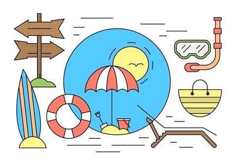 Minimal Designed Summer Beach Icons 146148 Vector Art at Vecteezy